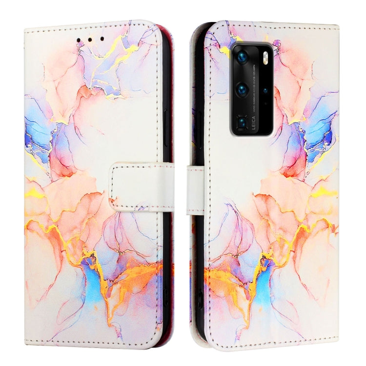 For Huawei P40 Pro PT003 Marble Pattern Flip Leather Phone Case