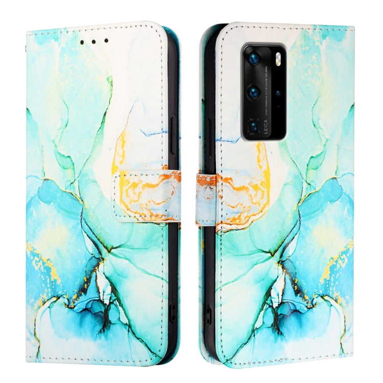 For Huawei P40 Pro PT003 Marble Pattern Flip Leather Phone Case