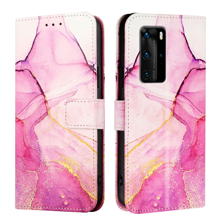 For Huawei P40 Pro PT003 Marble Pattern Flip Leather Phone Case