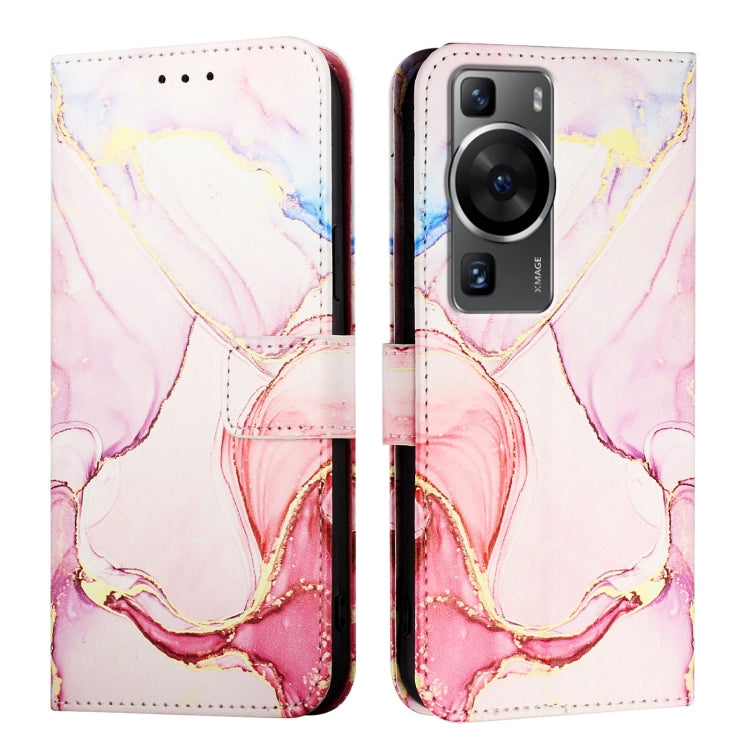 For Huawei P60 / P60 Pro PT003 Marble Pattern Flip Leather Phone Case