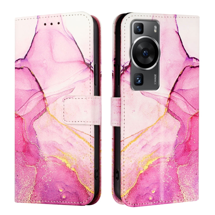 For Huawei P60 / P60 Pro PT003 Marble Pattern Flip Leather Phone Case
