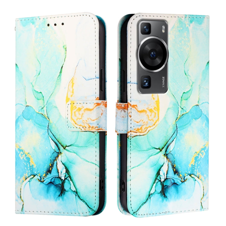 For Huawei P60 / P60 Pro PT003 Marble Pattern Flip Leather Phone Case