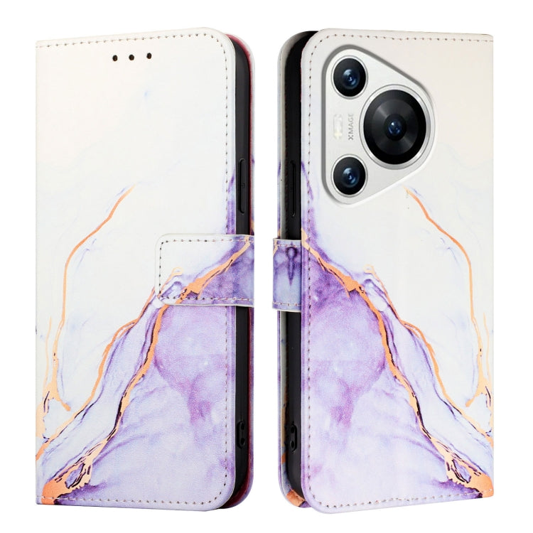For Huawei Pura 70 PT003 Marble Pattern Flip Leather Phone Case