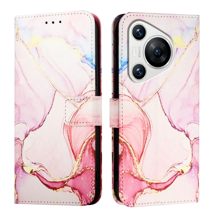 For Huawei Pura 70 PT003 Marble Pattern Flip Leather Phone Case