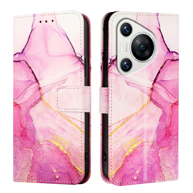 For Huawei Pura 70 PT003 Marble Pattern Flip Leather Phone Case