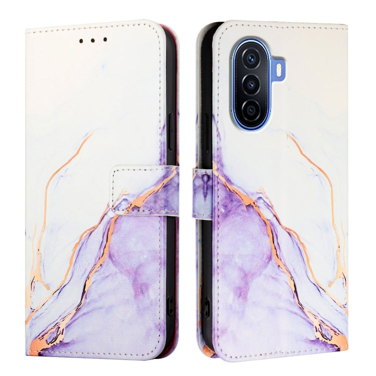 For Huawei Enjoy 50 / nova Y70 Plus PT003 Marble Pattern Flip Leather Phone Case
