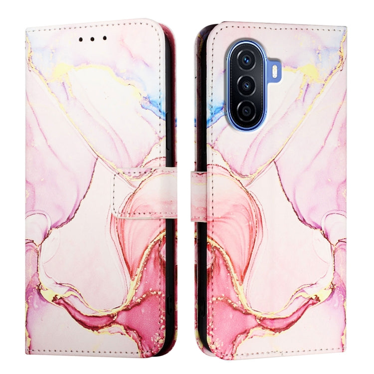 For Huawei Enjoy 50 / nova Y70 Plus PT003 Marble Pattern Flip Leather Phone Case
