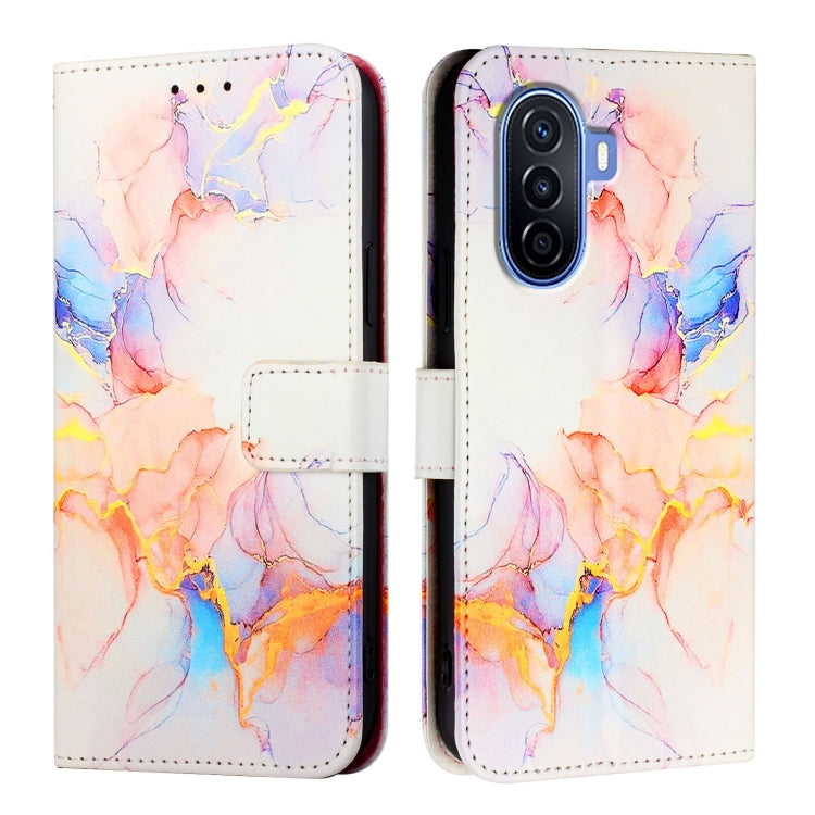 For Huawei Enjoy 50 / nova Y70 Plus PT003 Marble Pattern Flip Leather Phone Case