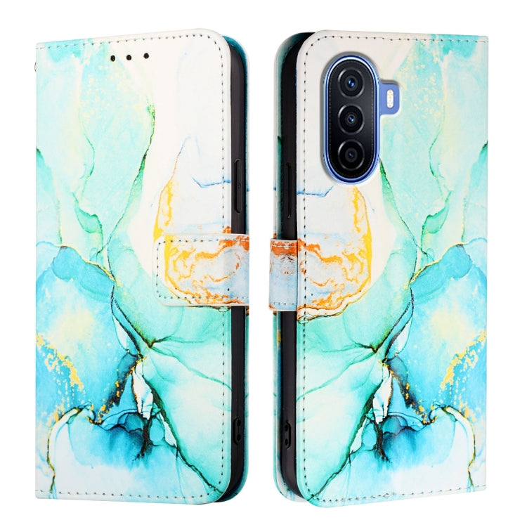 For Huawei Enjoy 50 / nova Y70 Plus PT003 Marble Pattern Flip Leather Phone Case