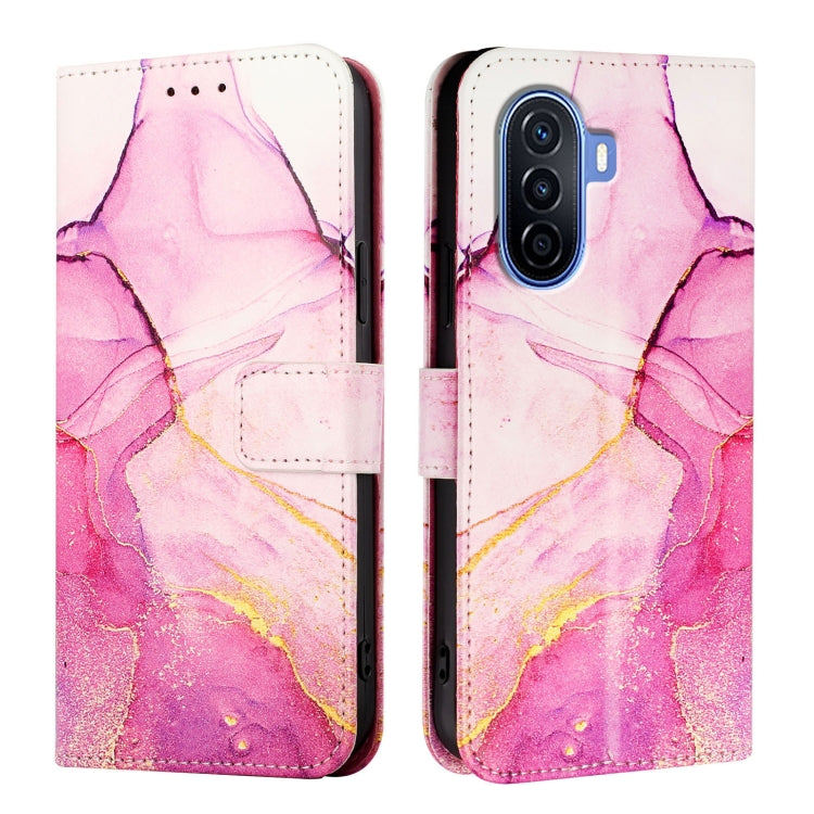 For Huawei Enjoy 50 / nova Y70 Plus PT003 Marble Pattern Flip Leather Phone Case