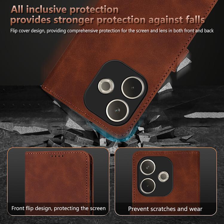 For OPPO A5 Energy / A5 Pro 5G Global AZNS Skin Feel Calf Texture Flip Leather Phone Case