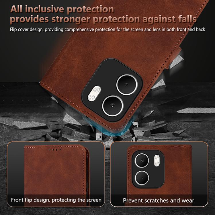 For OPPO A5x 5G Global AZNS Skin Feel Calf Texture Flip Leather Phone Case