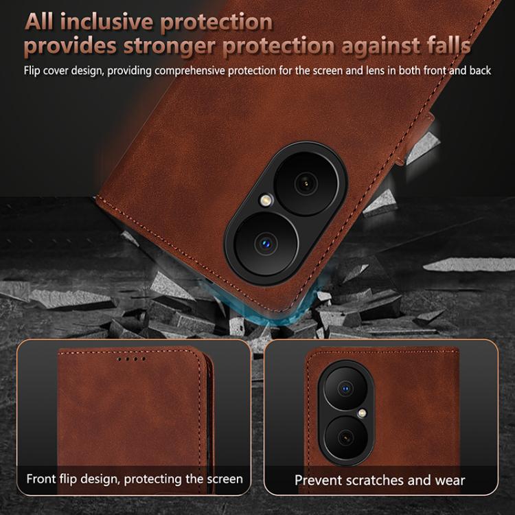 For Huawei Enjoy 80 AZNS Skin Feel Calf Texture Flip Leather Phone Case