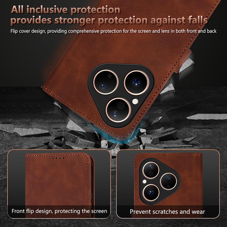 For Huawei Pura 80 5G AZNS Skin Feel Calf Texture Flip Leather Phone Case