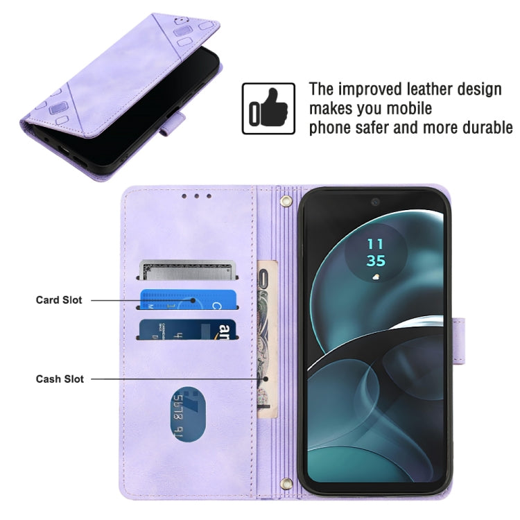 For Motorola Moto G14 Skin-feel Embossed Leather Phone Case