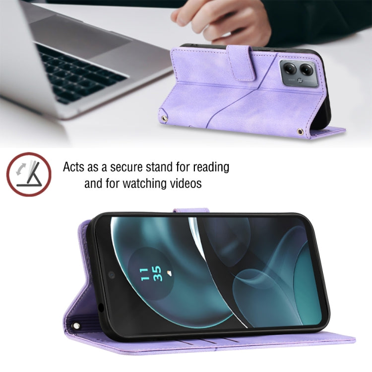 For Motorola Moto G14 Skin-feel Embossed Leather Phone Case