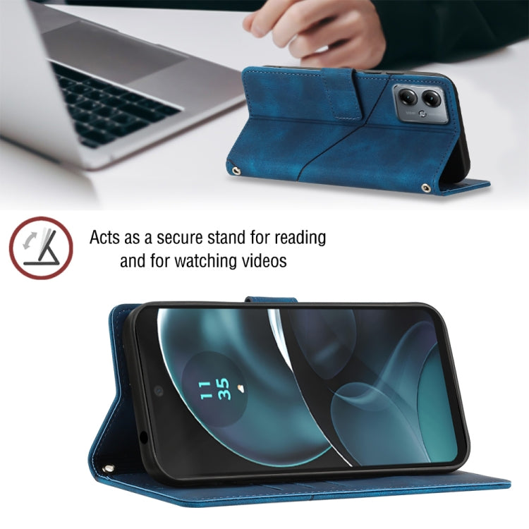 For Motorola Moto G14 Skin-feel Embossed Leather Phone Case