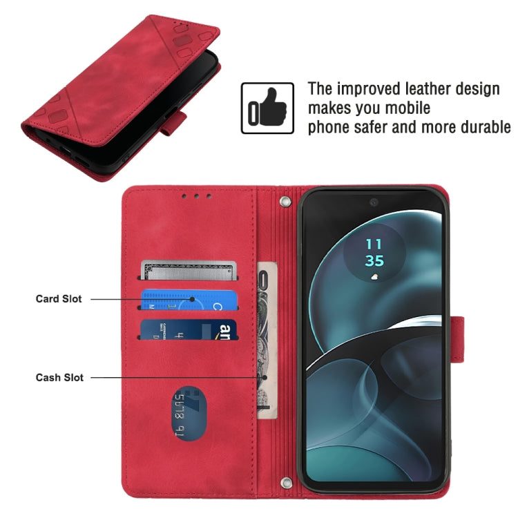 For Motorola Moto G14 Skin-feel Embossed Leather Phone Case