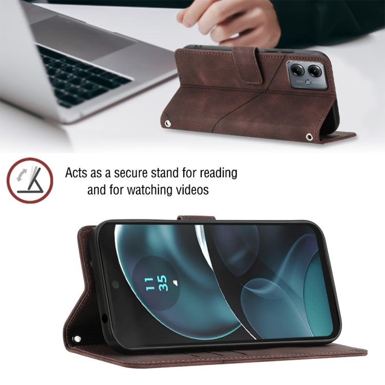 For Motorola Moto G14 Skin-feel Embossed Leather Phone Case