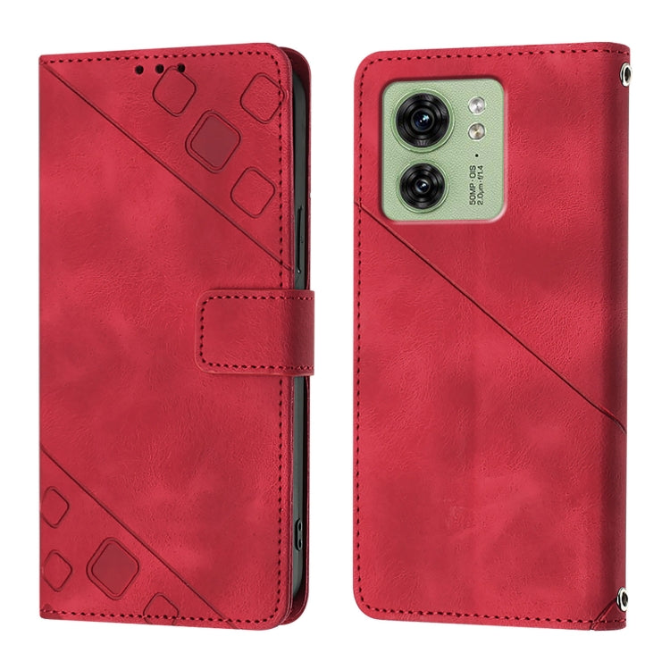 For Motorola Edge 40 5G / Edge 2023 US Skin Feel Embossed Leather Phone Case