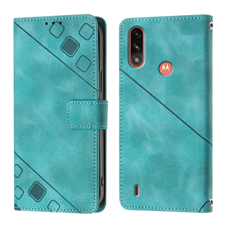 For Motorola Moto E7 Power Skin Feel Embossed Leather Phone Case