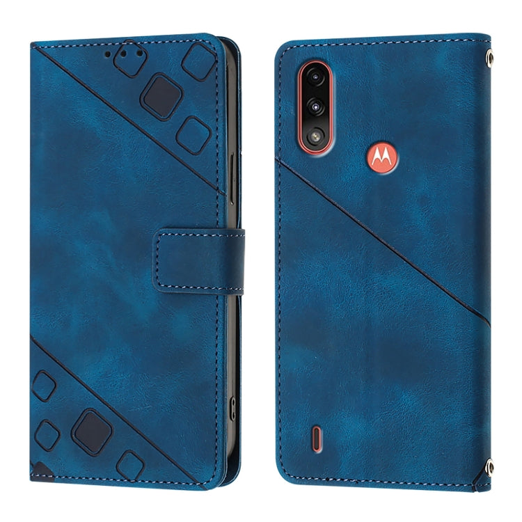 For Motorola Moto E7 Power Skin Feel Embossed Leather Phone Case