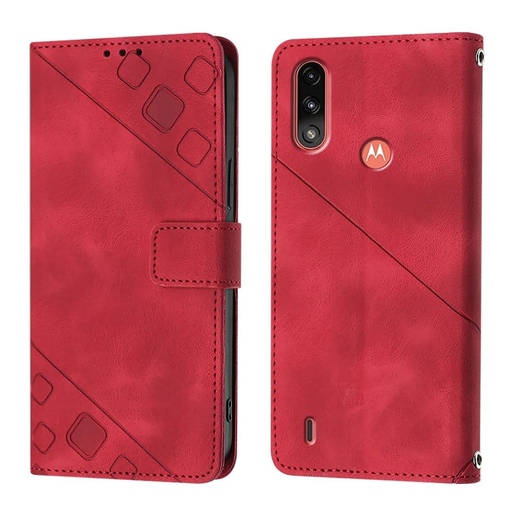 For Motorola Moto E7 Power Skin Feel Embossed Leather Phone Case
