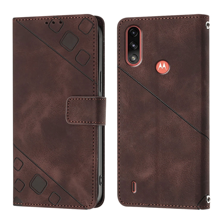 For Motorola Moto E7 Power Skin Feel Embossed Leather Phone Case