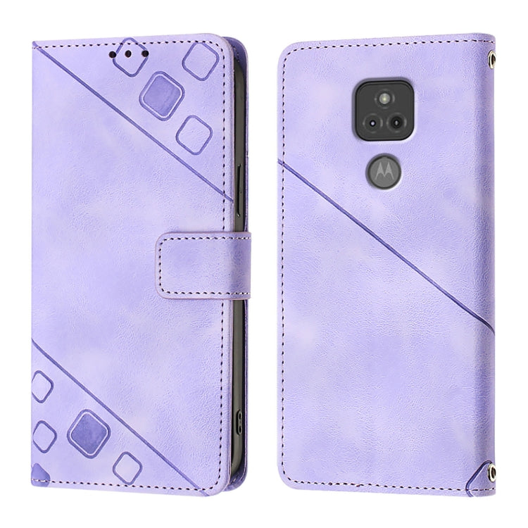 For Motorola Moto G Play 2021 Skin Feel Embossed Leather Phone Case