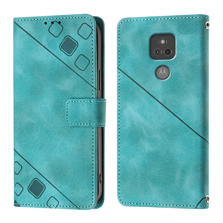 For Motorola Moto G Play 2021 Skin Feel Embossed Leather Phone Case