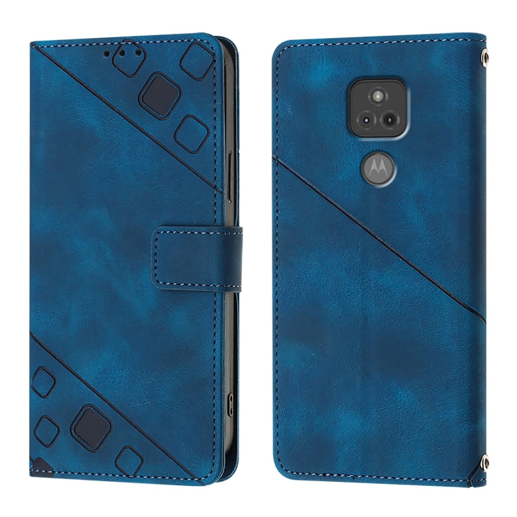 For Motorola Moto G Play 2021 Skin Feel Embossed Leather Phone Case