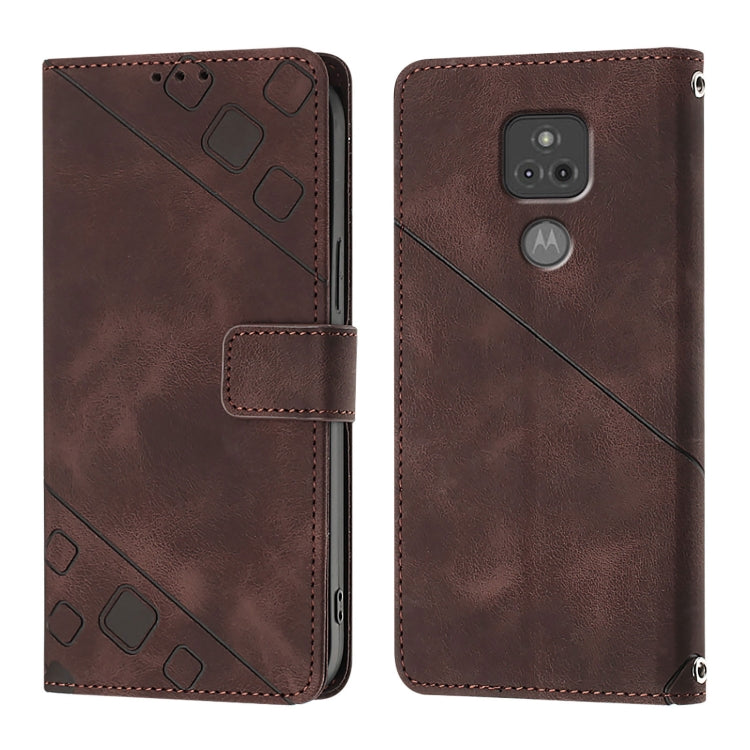 For Motorola Moto G Play 2021 Skin Feel Embossed Leather Phone Case