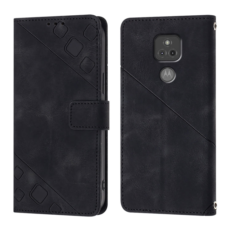 For Motorola Moto G Play 2021 Skin Feel Embossed Leather Phone Case