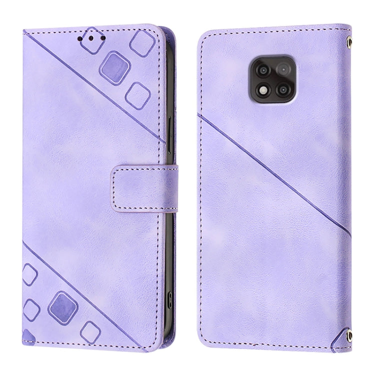 For Motorola Moto G Power 2021 Skin Feel Embossed Leather Phone Case