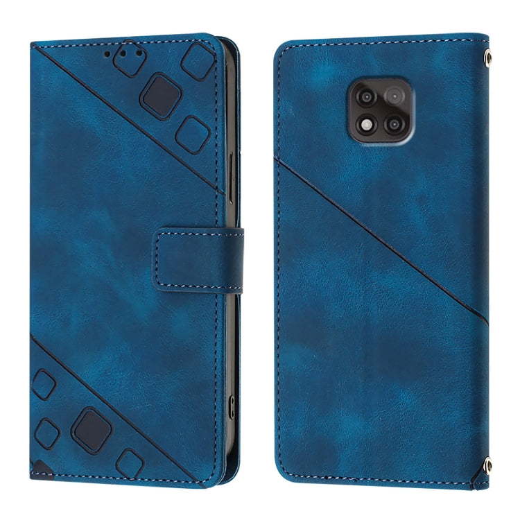For Motorola Moto G Power 2021 Skin Feel Embossed Leather Phone Case