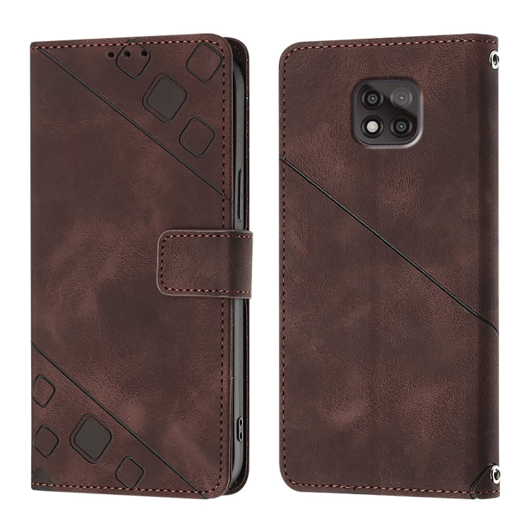 For Motorola Moto G Power 2021 Skin Feel Embossed Leather Phone Case
