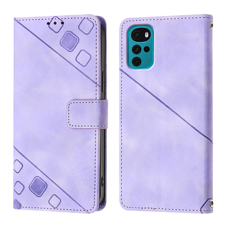 For Motorola Moto G22 / E22s / E32 India Skin Feel Embossed Leather Phone Case