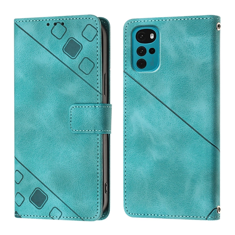 For Motorola Moto G22 / E22s / E32 India Skin Feel Embossed Leather Phone Case
