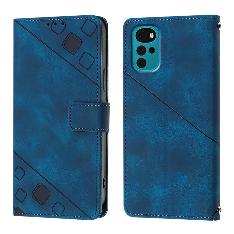 For Motorola Moto G22 / E22s / E32 India Skin Feel Embossed Leather Phone Case