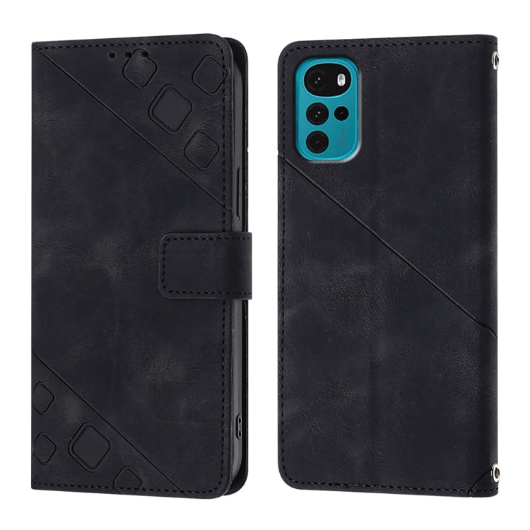For Motorola Moto G22 / E22s / E32 India Skin Feel Embossed Leather Phone Case