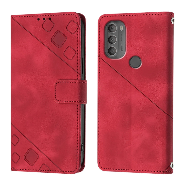 For Motorola Moto G71 5G Skin Feel Embossed Leather Phone Case