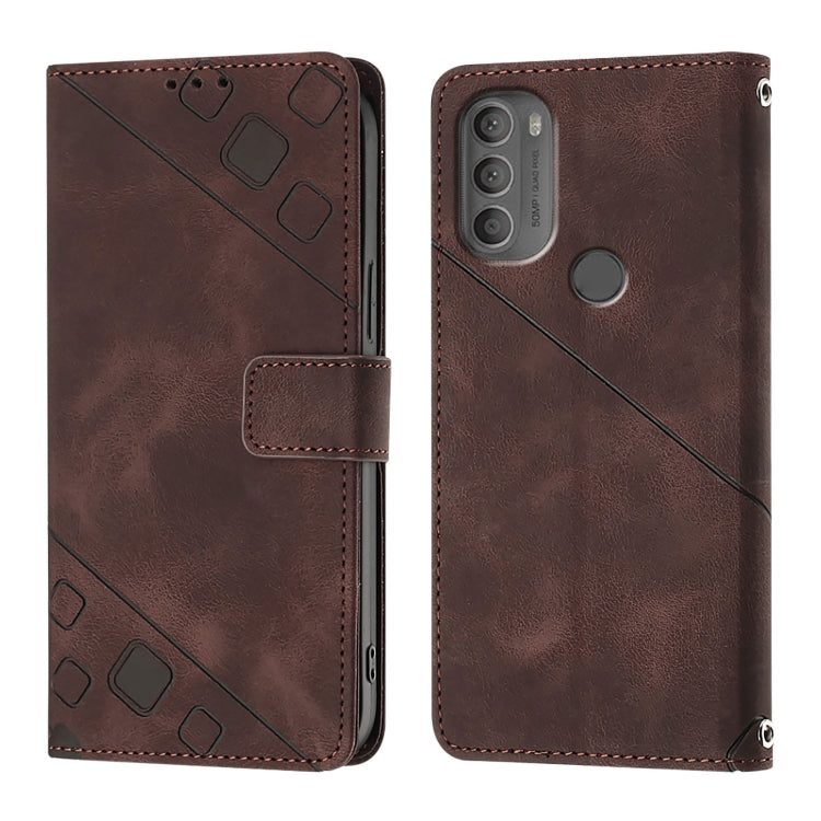 For Motorola Moto G71 5G Skin Feel Embossed Leather Phone Case