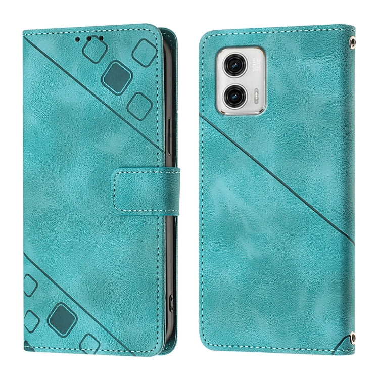 For Motorola Moto G73 Skin Feel Embossed Leather Phone Case