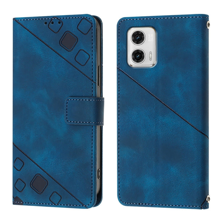For Motorola Moto G73 Skin Feel Embossed Leather Phone Case
