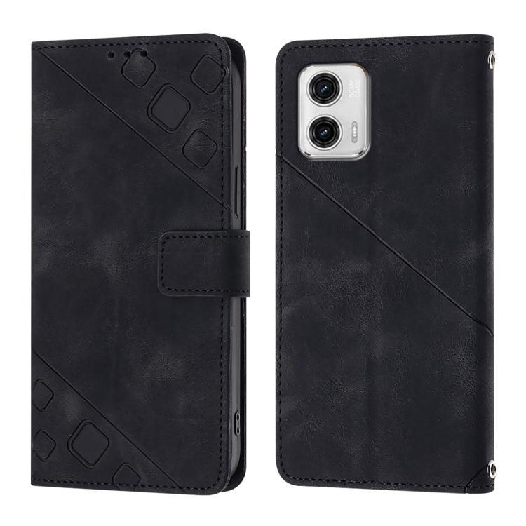 For Motorola Moto G73 Skin Feel Embossed Leather Phone Case