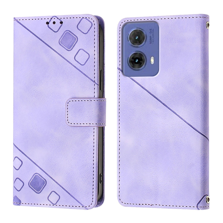 For Motorola Moto G85 Skin Feel Embossed Leather Phone Case