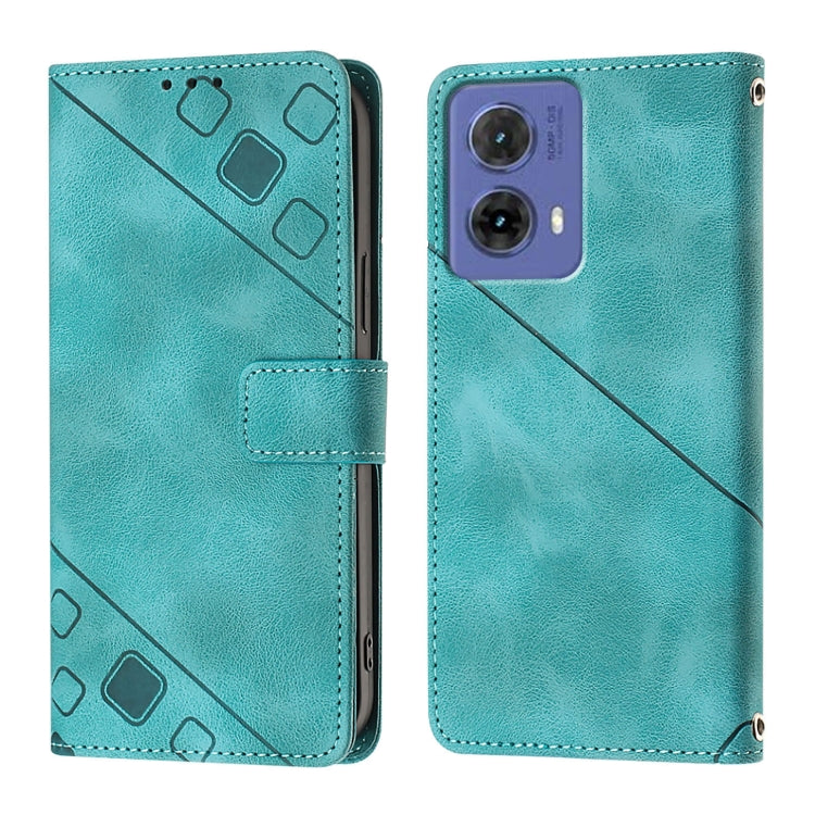For Motorola Moto G85 Skin Feel Embossed Leather Phone Case