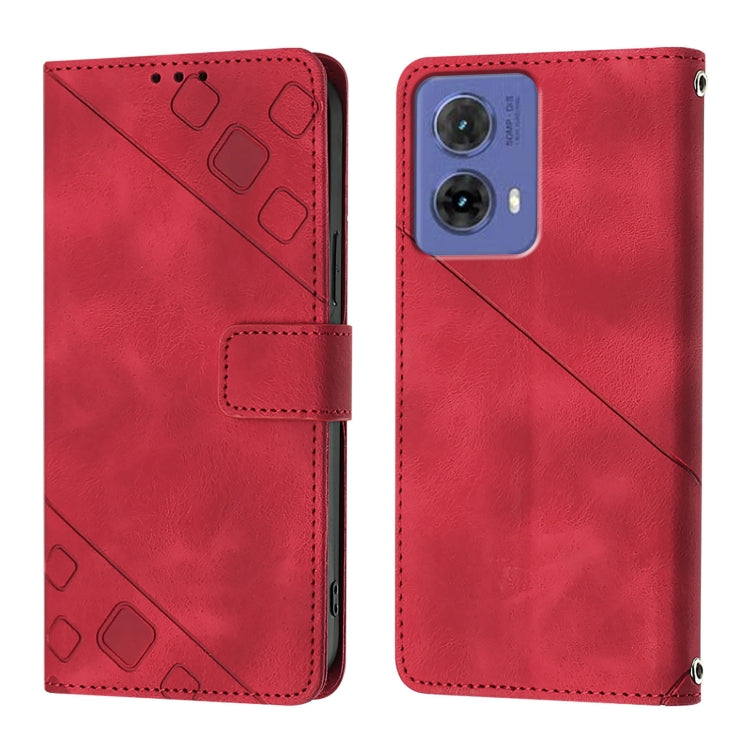 For Motorola Moto G85 Skin Feel Embossed Leather Phone Case