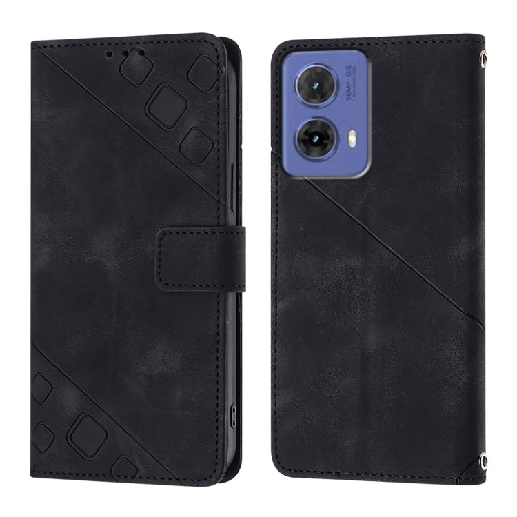 For Motorola Moto G85 Skin Feel Embossed Leather Phone Case