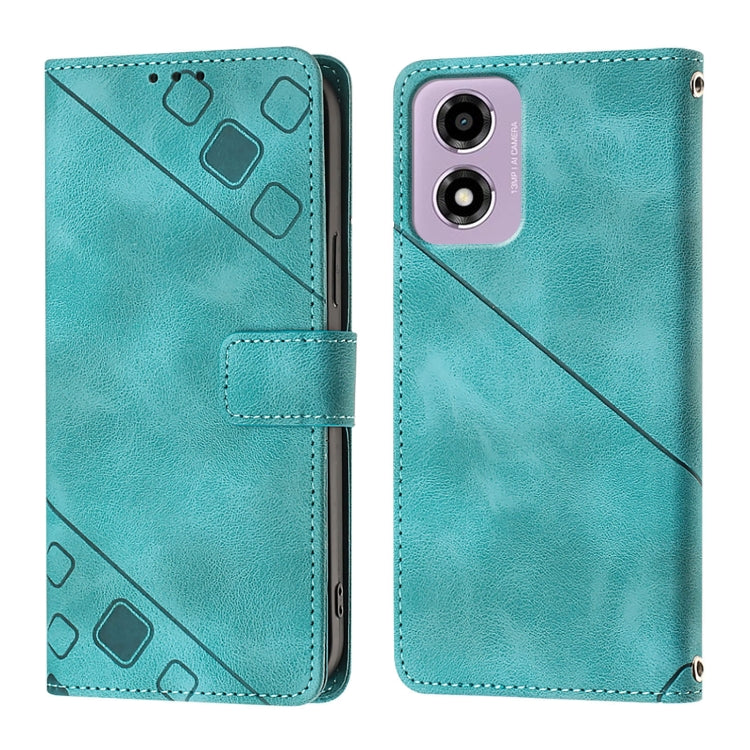 For Motorola Moto E14 Skin Feel Embossed Leather Phone Case